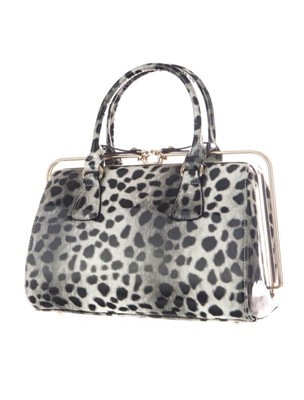 Animal Print Barrel Satchel