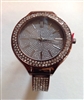 Copper tone watch with crystal embellishment