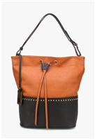 Brown and Black Bucket Bag