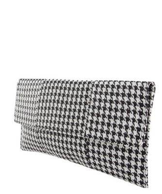 Houndstooth clutch handbag