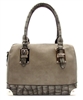 Satchel handbag with animal print