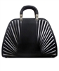 Black bowling style textured handbag