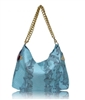 Blue Snakeskin Hobo Bag