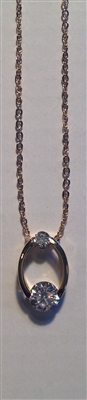 Double jeweled cubic zirconia necklace