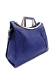 Blue tote handbag with removable strap