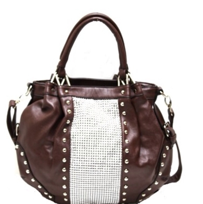 Brown Bella Shoulder bag with chain front inlet