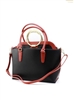 Black tote handbag