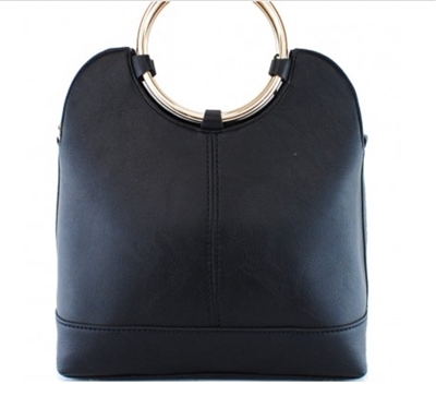 Black tote handbag