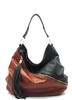 Black and brown  hobo Handbag with tassel