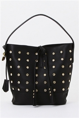 Black bucket style handbag