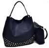 Black tote handbag with rhinestones and a longer strap included