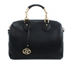 Black barrel satchel with longer strap included