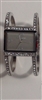 Silver tone square cuff watch with crystals