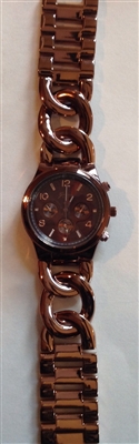 Copper tone chain link watch