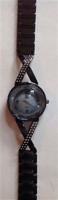 Smokey quartz style watch with crystals