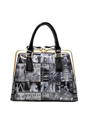 Patent Leather Satchel Handbag