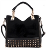 Black tote handbag